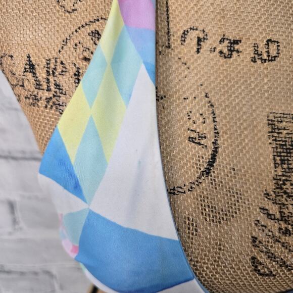 Mara Hoffman Halter bikini top Sz S tied back swimsuit reversable A8C - Picture 2 of 4